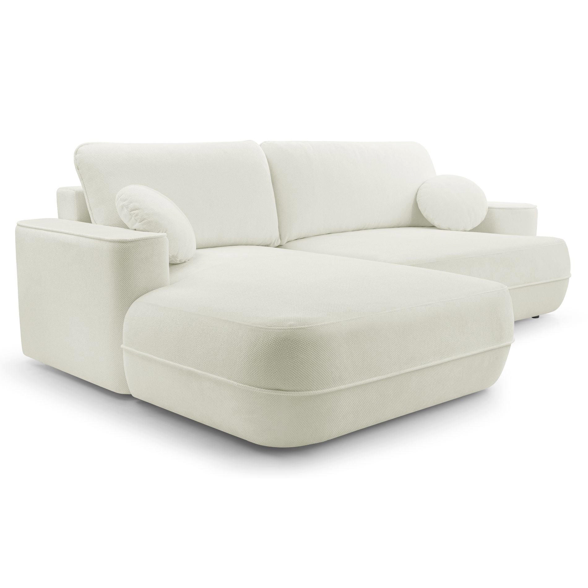ECKSOFA Fuerro Weiß Strukturstoff - Schwarz/Weiß, Kunststoff/Textil (260/168cm) - Selsey