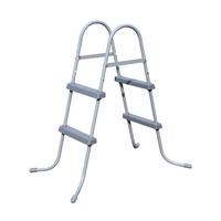 POOL-LEITER Eggo für 84cm Poolhöhe Grau 116x66x112cm - Grau, Kunststoff (66/116/112cm) - DELUKE