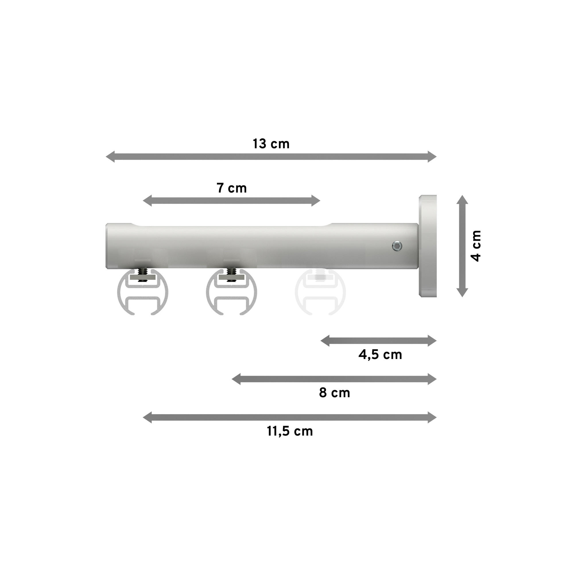 INNENLAUF-GARDINENSTANGEN-SET Siteno Verano 180 cm, 2-läufig, 20 mm Ø Weiß - Chromfarben/Weiß, Metall (180cm) - INTERDECO
