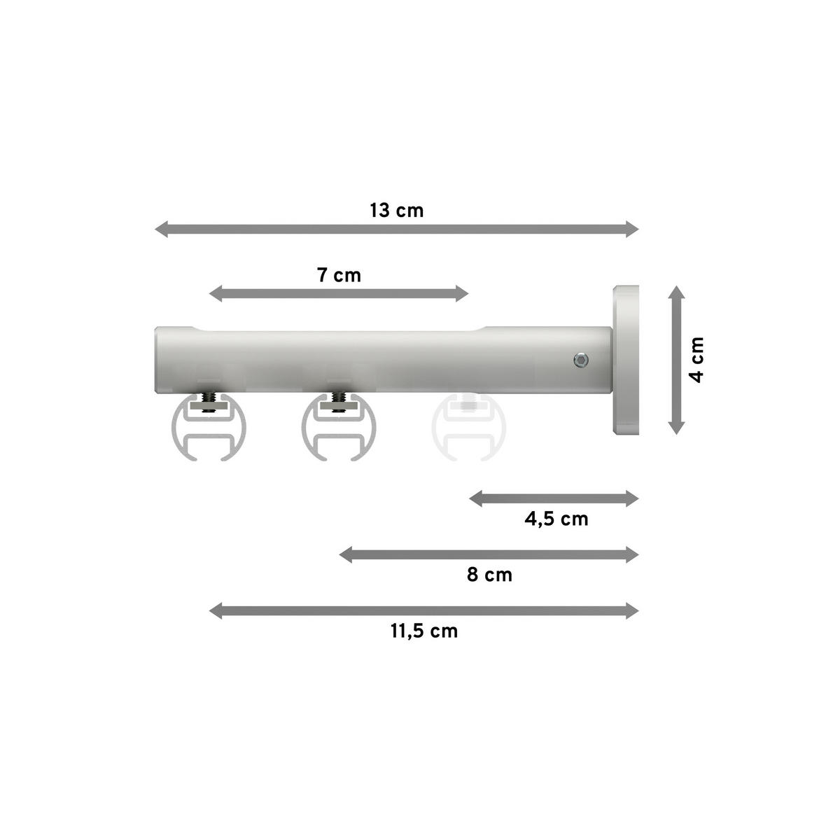 INNENLAUF-GARDINENSTANGEN-SET Siteno Mavell 180 cm, 2-läufig, 20 mm Ø Weiß - Chromfarben/Weiß, Metall (180cm) - INTERDECO
