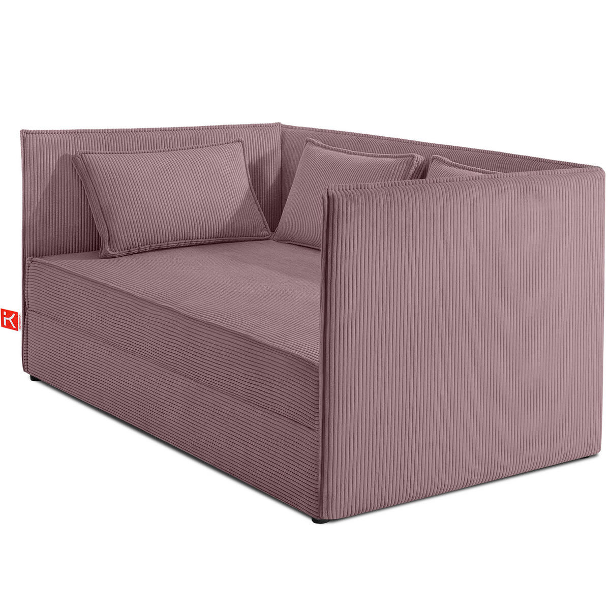 JUGENDBETT ROTI Einzelbett mit Bettkasten, 90x200cm, Bett mit Bonellmatratze, mit Rückenlehne - Lila/Schwarz, Holz/Holzwerkstoff (92/200cm) - KONSIMO®