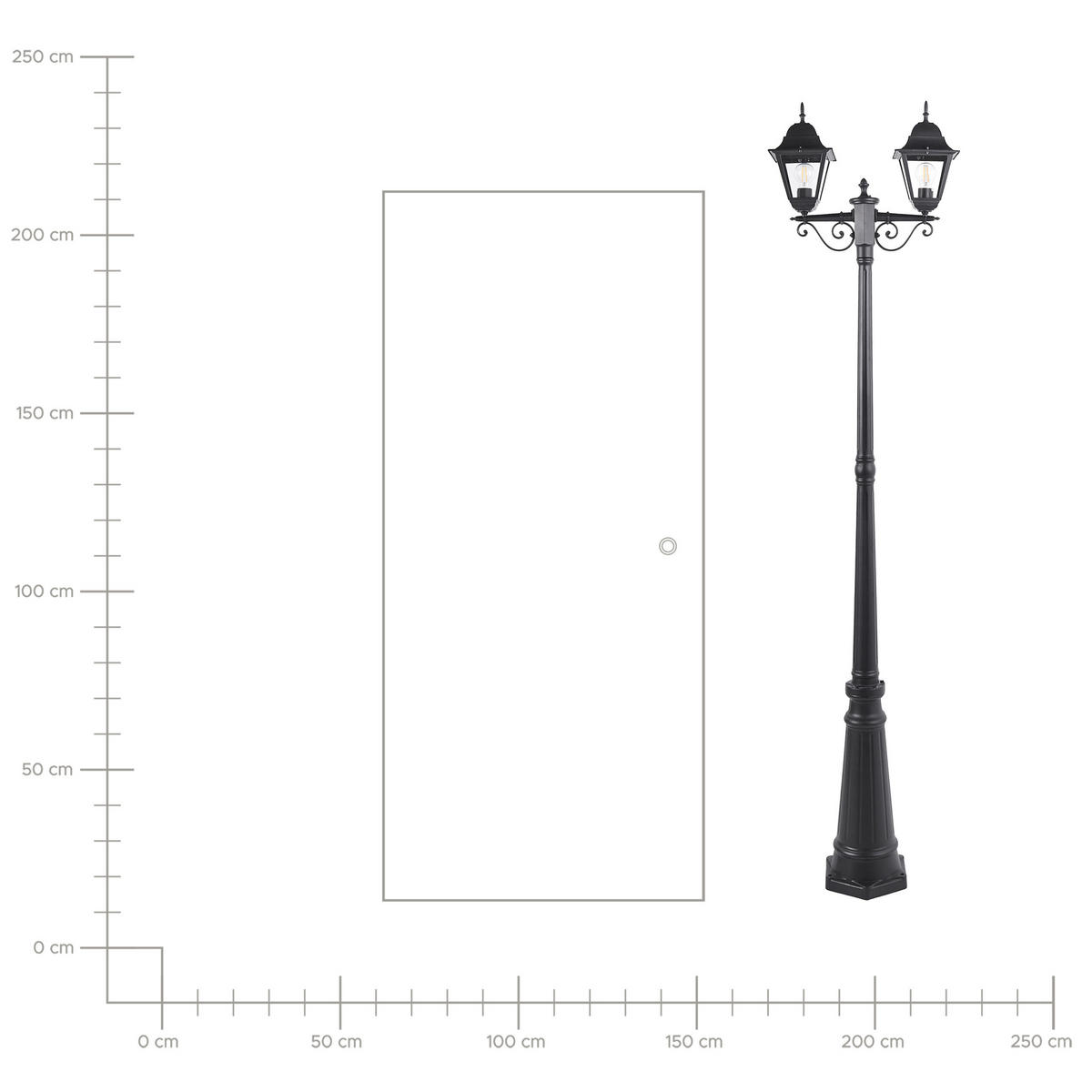 AUSSENLATERNE Schwarz Sukri - Schwarz, Metall (26/55/222cm) - Beliani