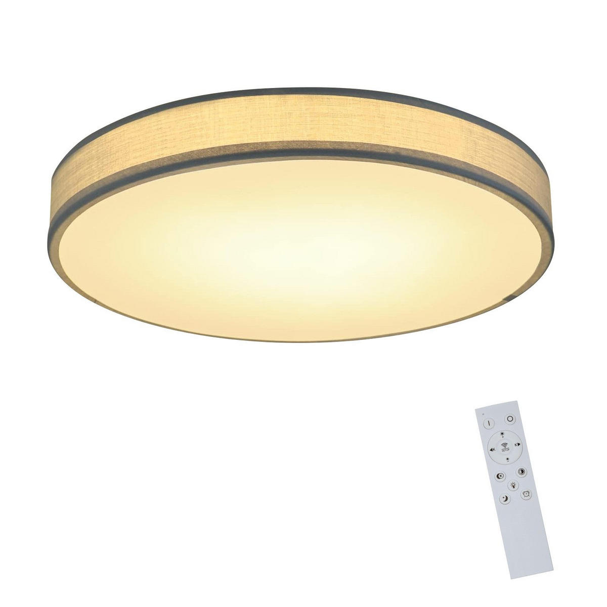 DECKENLEUCHTE LED runde Stoffschirm ‎38W Schlafzimmer Whonzimmer Ø40CM - Grün, Kunststoff (38/38/5cm) - ZMH