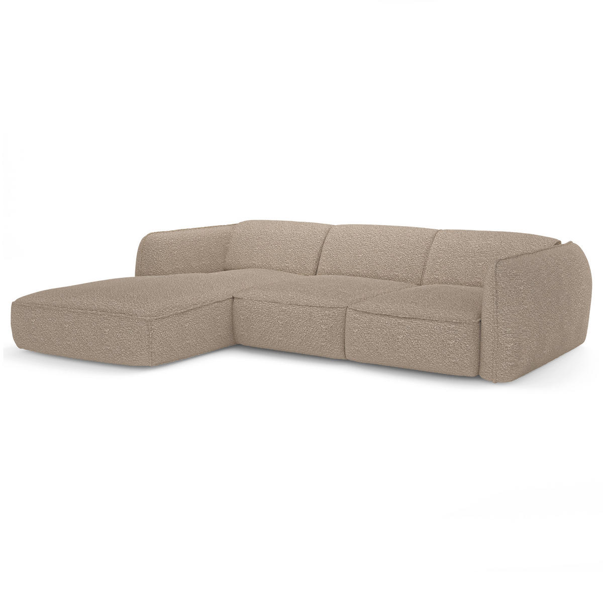 ECKSOFA LINKS Bouclé-Stoff Taupe 272cm - Taupe, Textil (165/272cm) - Sia Home