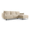 ECKSOFA mit Schlaffunktion Samt Stoff Beige - Beige/Creme, Textil/Metall (242/162cm) - Makamii