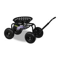 GARTENSITZ - Schwarz, Kunststoff/Metall (43/54/82cm) - Relaxdays