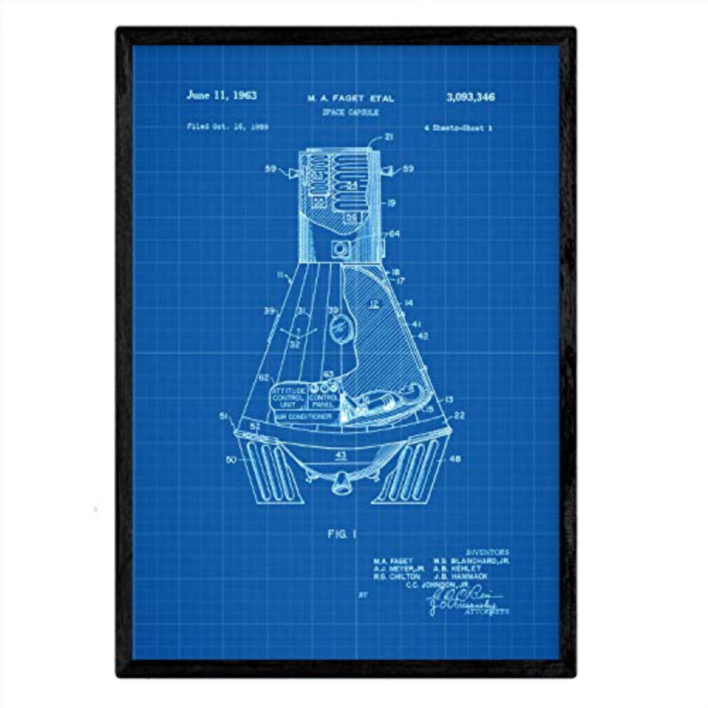 POSTER Raumkapsel Patent A3 Rahmenlos - Klar, Papier (29.7/5/42cm) - Nacnic