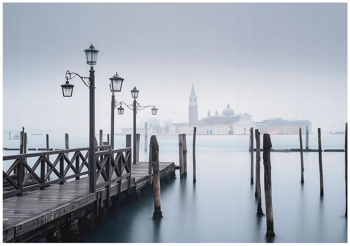 FOTOTAPETE Stadt Pier Grau 400x280 cm - Multicolor, Papier (400/280cm) - Wallarena