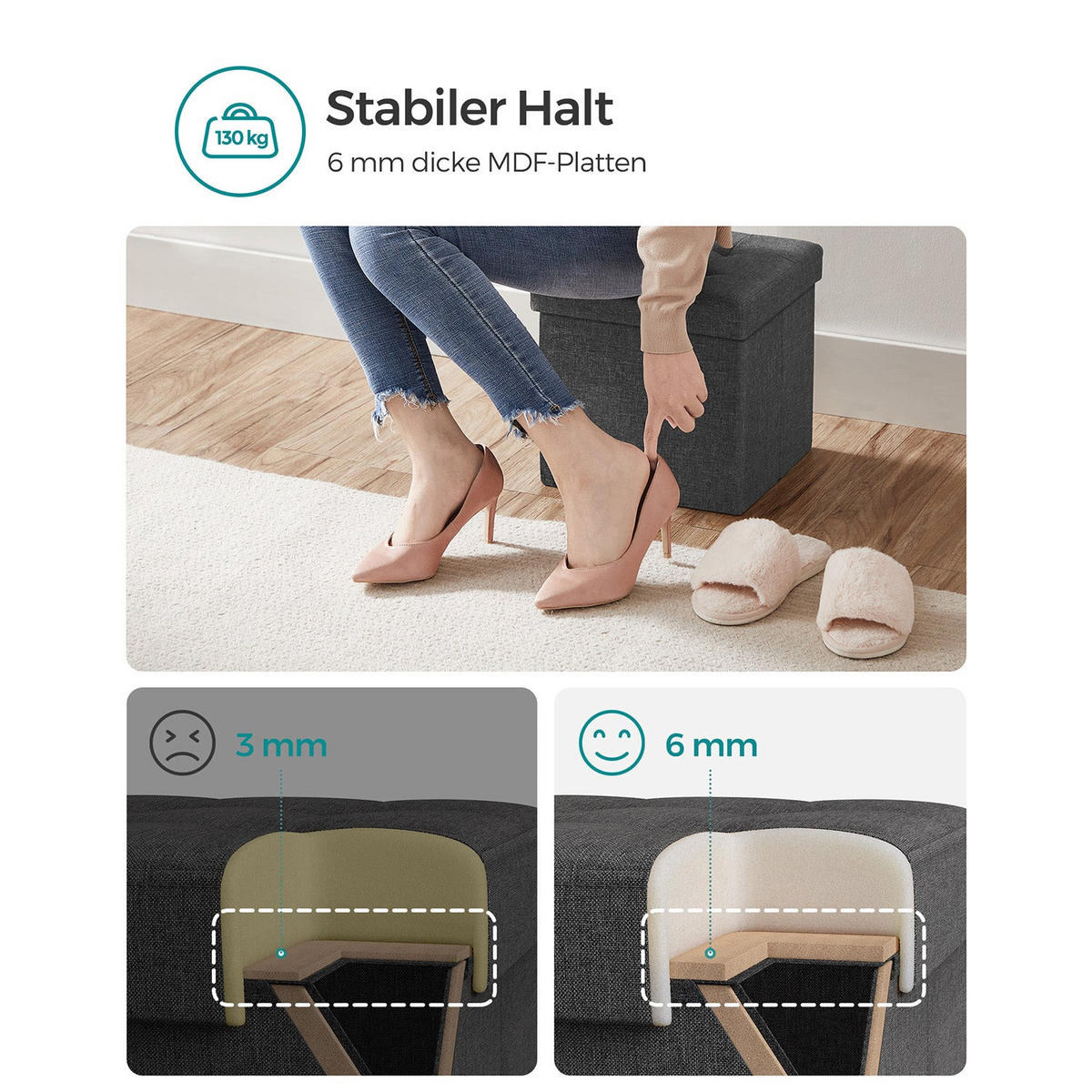 SITZBANK BANGUI - Grau, Textil (30/30/30cm) - Hansiro