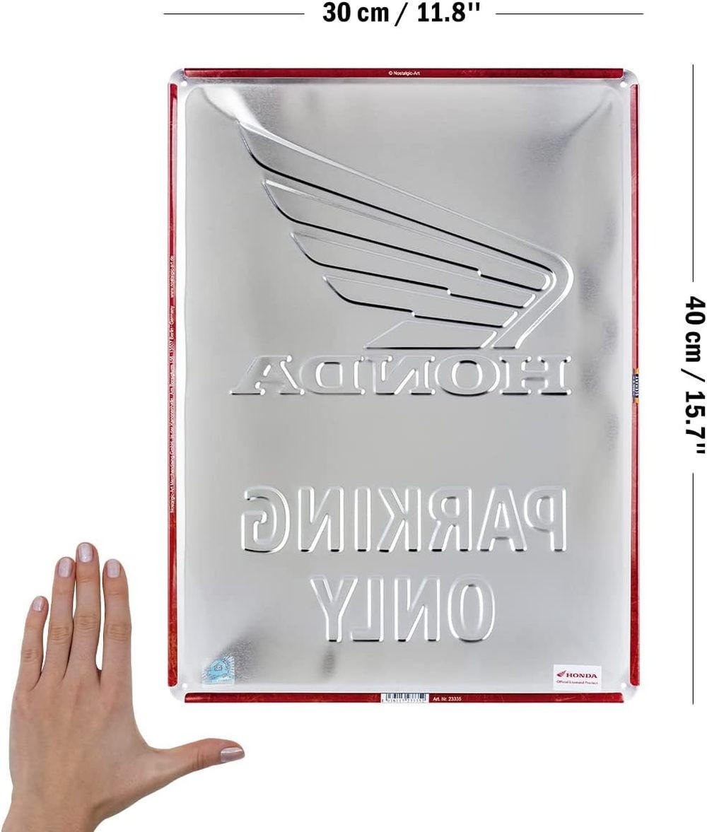 BLECHSCHILD 30/40 cm Honda MC Parking Only - Multicolor, Metall (30/40/0.2cm) - Nostalgic-Art