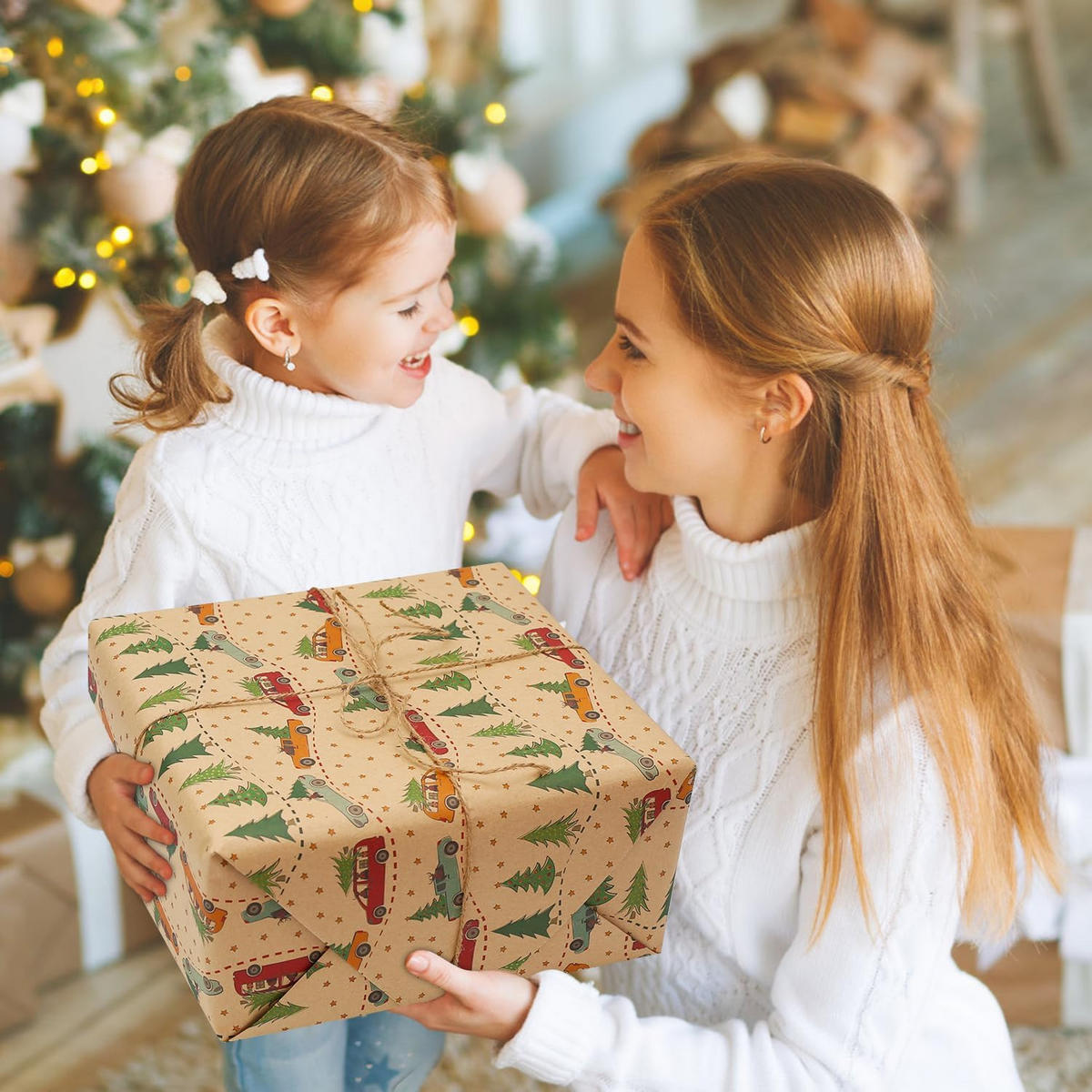 GESCHENKPAPIER – Weihnachts-Geschenkpapier – 43 x 300 cm – Braun - Braun, Papier (4/4/43cm)