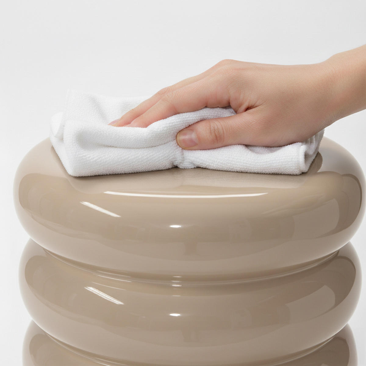 STRANSKA miza - bež, kovina (31/31/45cm) - Relaxdays