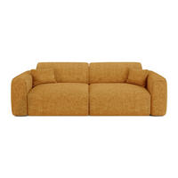 SCHLAFSOFA GERADE Texturierter Samt Senf 240cm - Dunkelgelb, Textil (240/73/97cm) - Sia Home