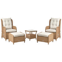 LOUNGE-SET Braun Ponza - Creme/Braun, Kunststoff (60/104/68cm) - Beliani