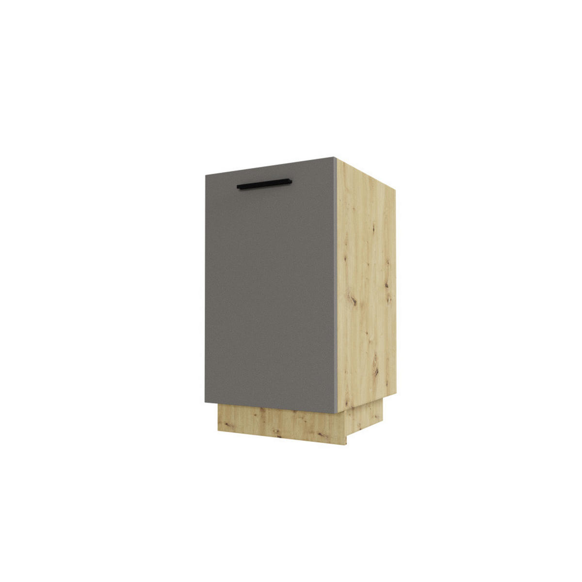 KÜCHENUNTERSCHRANK Bonn Stone Grey Matt / Eiche Artisan Matt 45 / 50 / 82cm - Graubraun/Eiche Artisan, Holz/Holzwerkstoff (45/82/50cm) - Feldmann-Wohnen