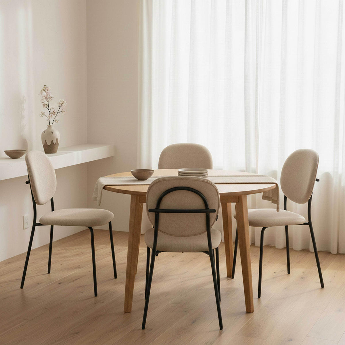 STÜHLE 2-tlg., Beige - Beige, Textil (46/86/62cm) - Oviala