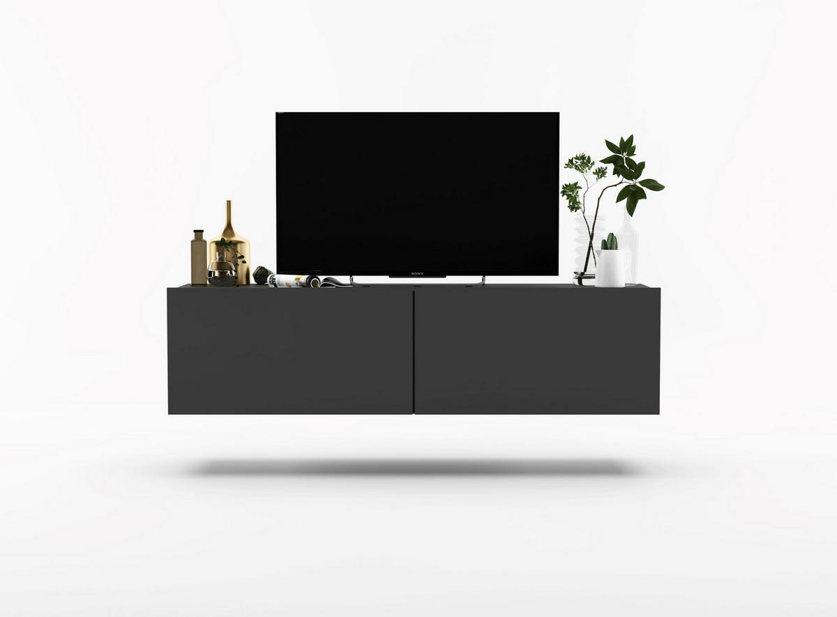 TV-SCHRANK Enjoy Graphit matt 120 cm - Grau, Holzwerkstoff (120/30/35cm) - Meble Lindner