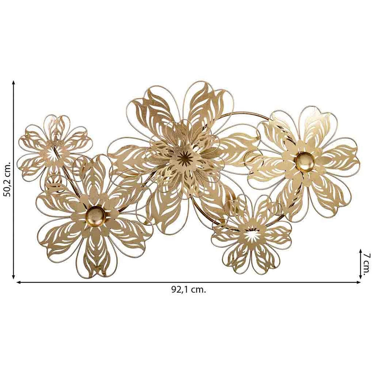 WANDDEKO-OBJEKT aus Metall, 92x50x7cm - Goldfarben, Metall (92.1/7/50.2cm) - Wanderlust