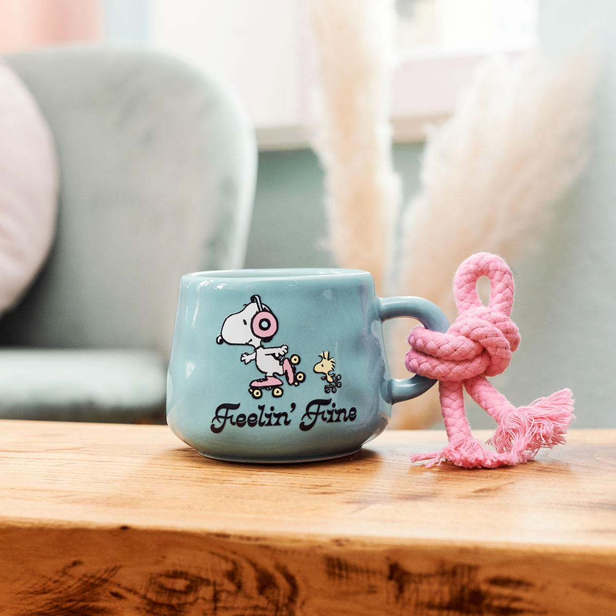 PEANUTS Duftkerzen - Rosa, Naturmaterialien/Glas (8cm)