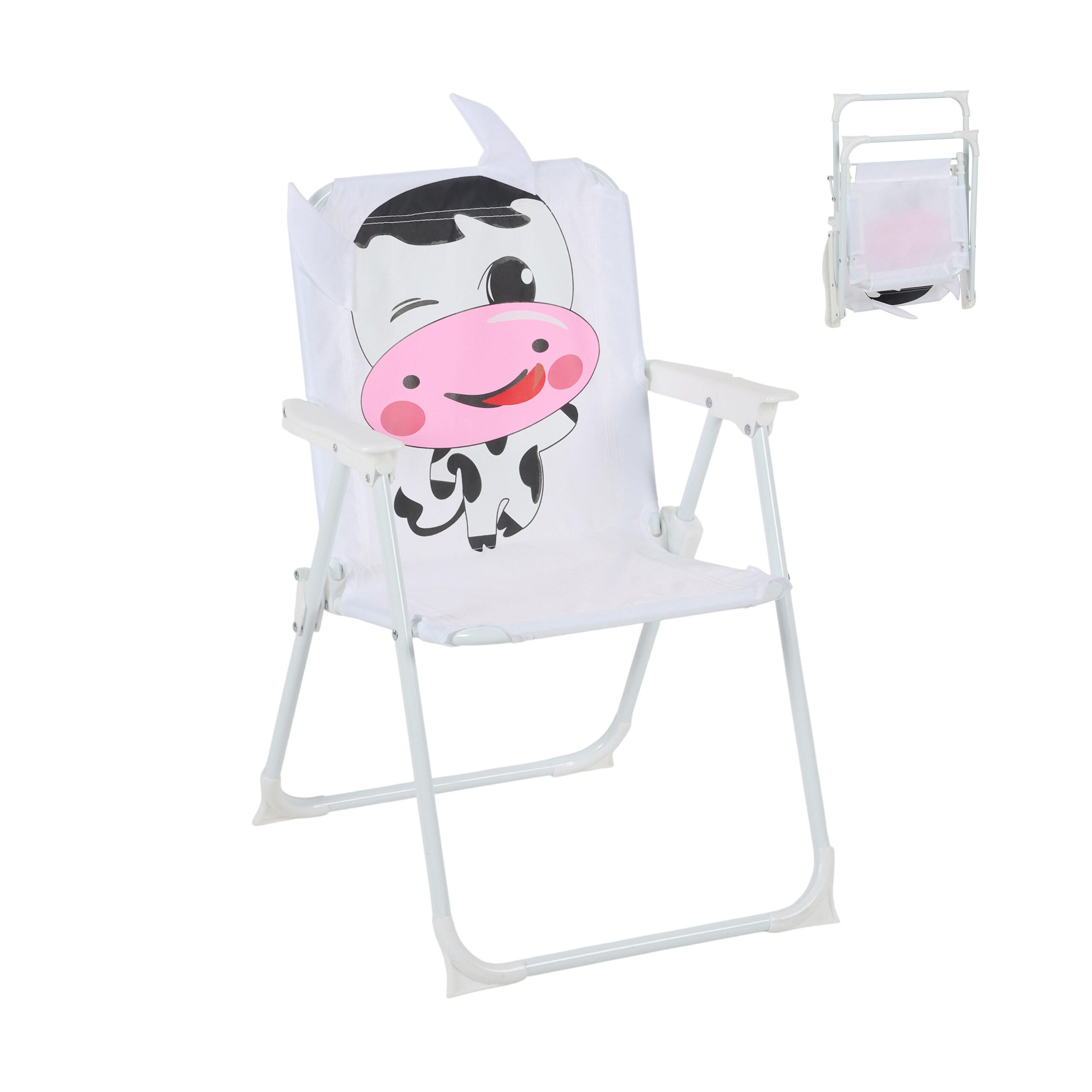 OTROŠKI klopčni stol - bela, kovina/tekstil (36/51.5/37.5cm) - Relaxdays