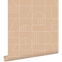 TAPETE Art Decó Muster 53 cm x 10.05 m - Pink, Papier (53/1000cm) - ESTAhome
