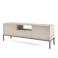 LOWBOARD TV NANAIMO RTV1-2D1S Profilierte Fronten, Kaschmir - Kaschmir, Holzwerkstoff/Kunststoff (154/56/39cm) - Komodee