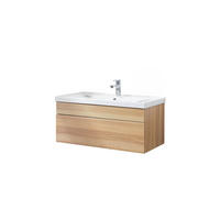 BADMÖBEL Komplettset WANGEROOGE BIG S - Holz - Nussbaumfarben, Holz/Keramik (33/41/80cm) - Home Deluxe