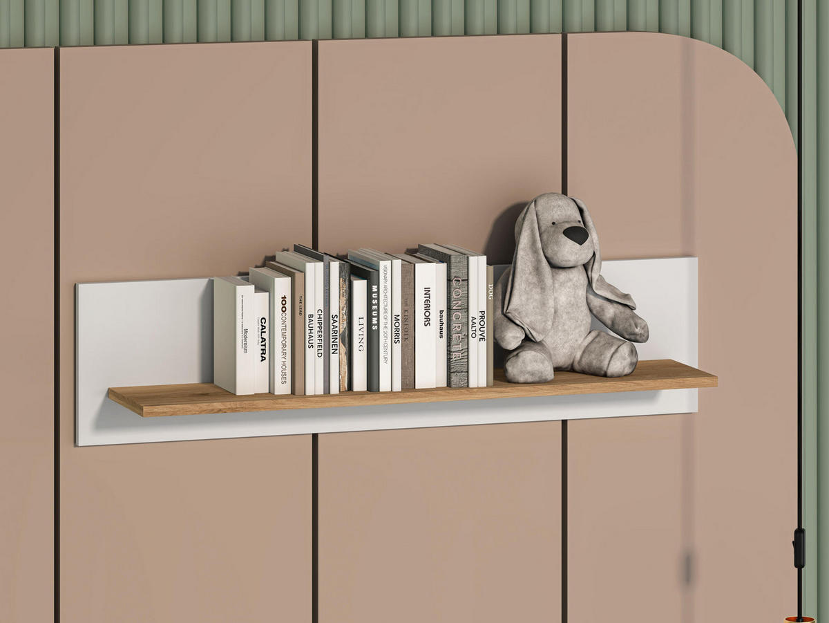 WANDREGAL TORINO Weiß 101x21x25 cm - Weiß, Holzwerkstoff (101/25/21cm) - FURNLUX