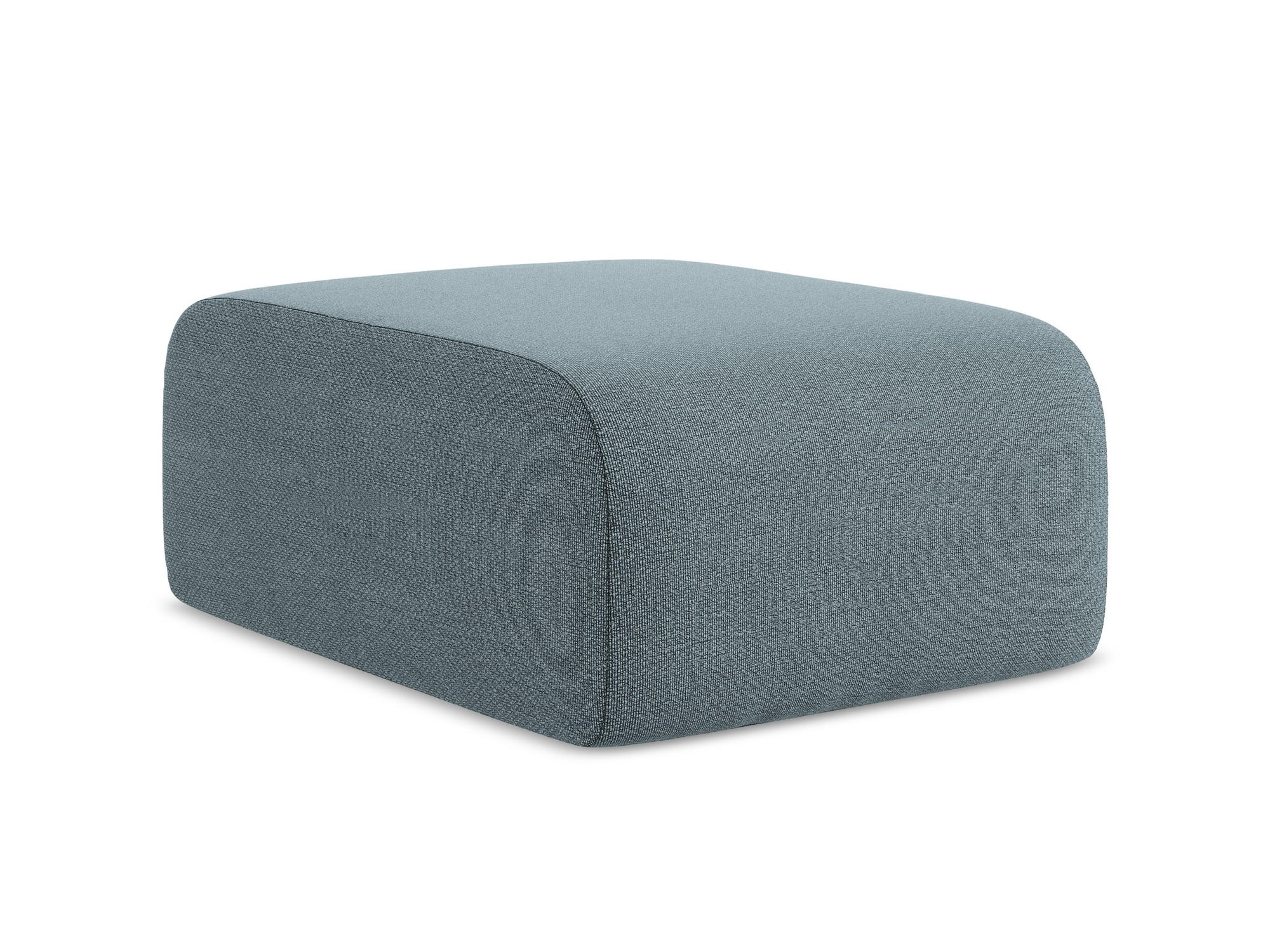 POUF Bouclé Stoff Blau - Blaugrau/Schwarz, Holzwerkstoff/Kunststoff (72/42/94cm) - Makamii