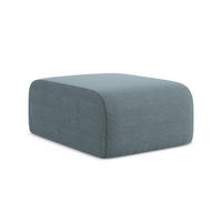 POUF Bouclé Stoff Blau - Blaugrau/Schwarz, Holzwerkstoff/Kunststoff (72/42/94cm) - Makamii