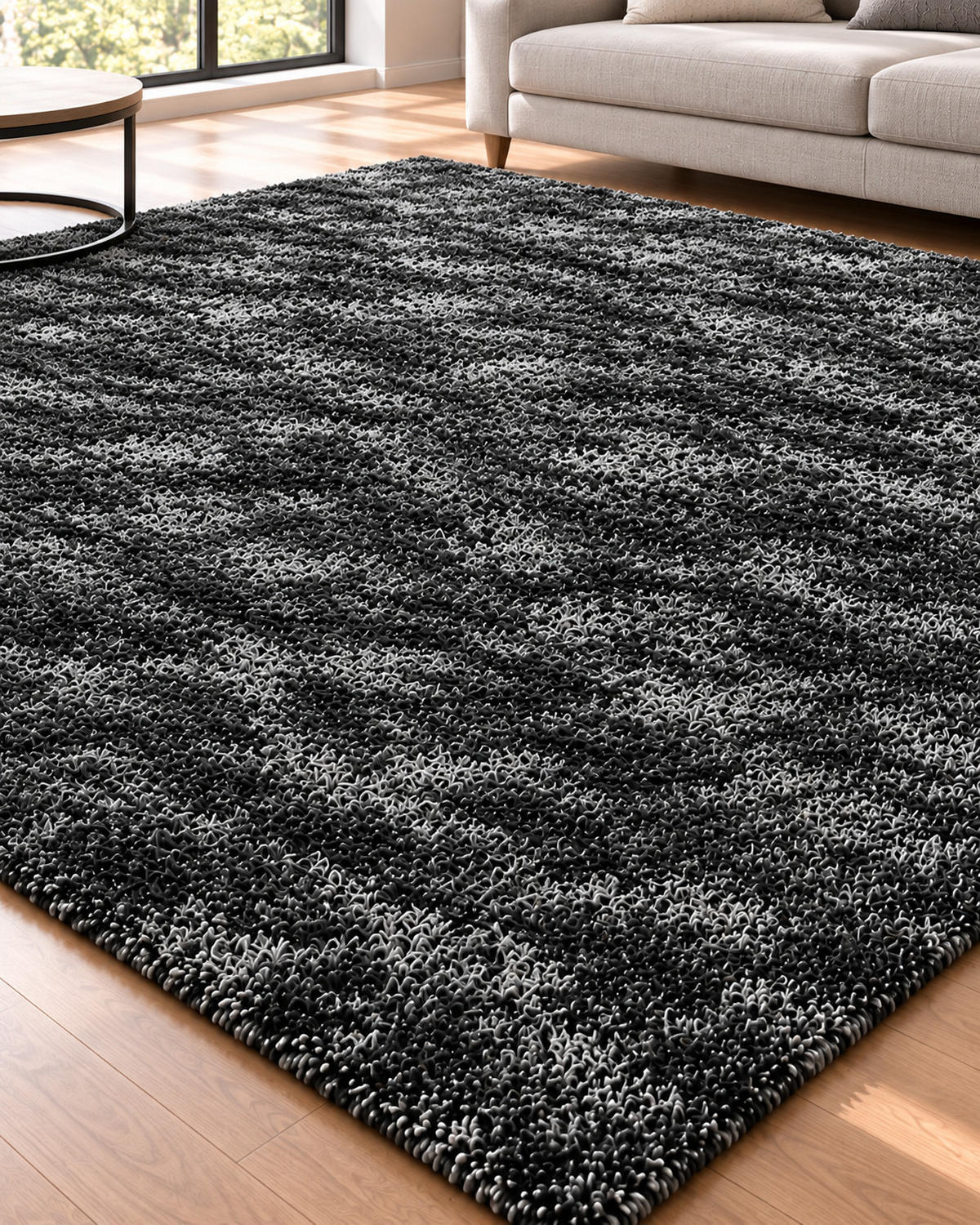 SHAGGY-TEPPICH Demre 230/160 cm - Grau, Kunststoff (160/230cm) - Beliani