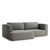 ECKSOFA MIT SCHLAFFUNKTION Velto Grau Chenille-Stoff - Schwarz/Grau, Holz/Holzwerkstoff (152/250cm) - Maison de Reve