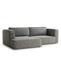 ECKSOFA MIT SCHLAFFUNKTION Velto Grau Chenille-Stoff - Schwarz/Grau, Holz/Holzwerkstoff (152/250cm) - Maison de Reve