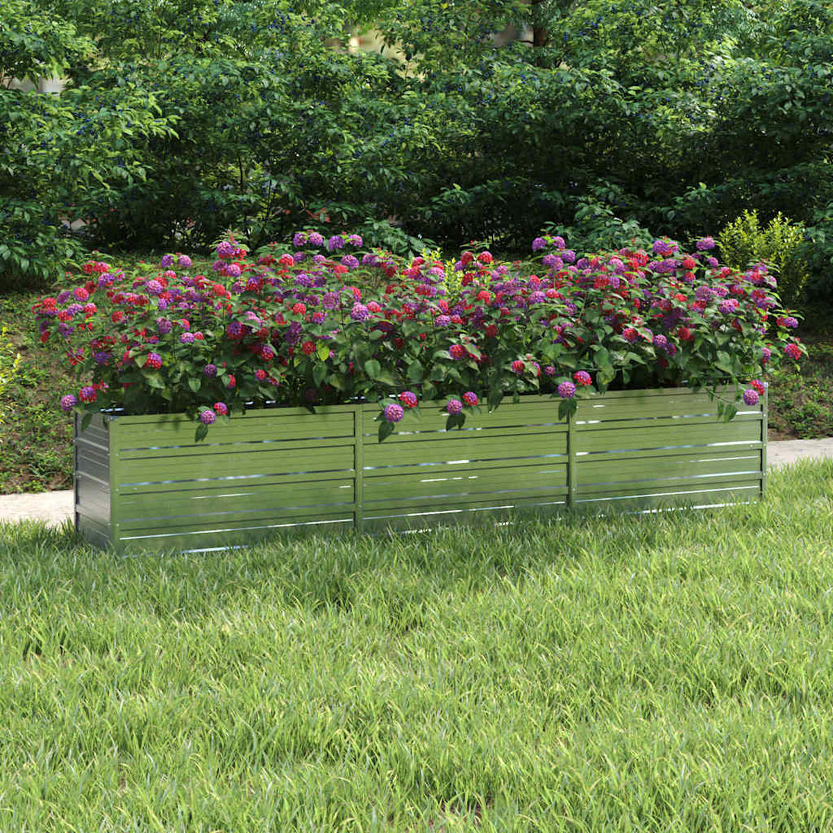 GARTEN-HOCHBEET 240x40x45 cm Verzinkter Stahl Silber - Silberfarben, Metall (240/45/40cm)