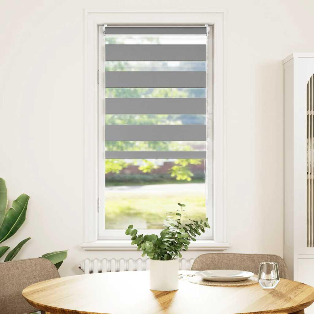 DOPPELROLLO 60,9/120 cm Stoffbreite 56,7 cm aus Polyester Grau - Grau, Textil (60/120cm) - vidaXL