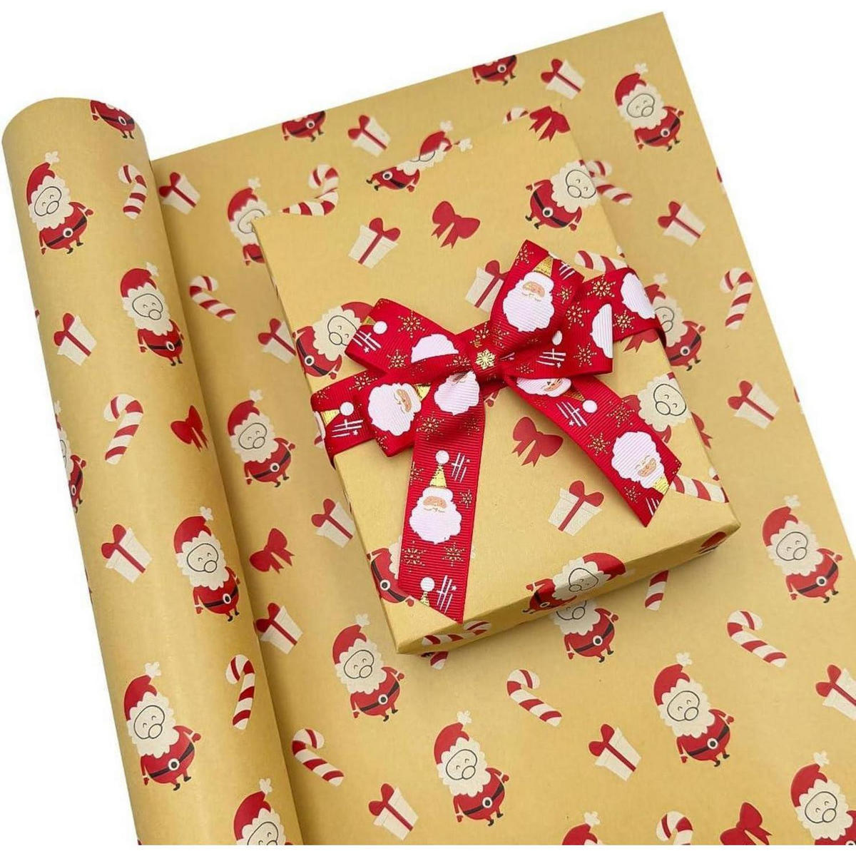 GESCHENKPAPIERROLLE Weihnachtsmann 43 cm x 20 m - Multicolor, Papier (43/0.1/2000cm)