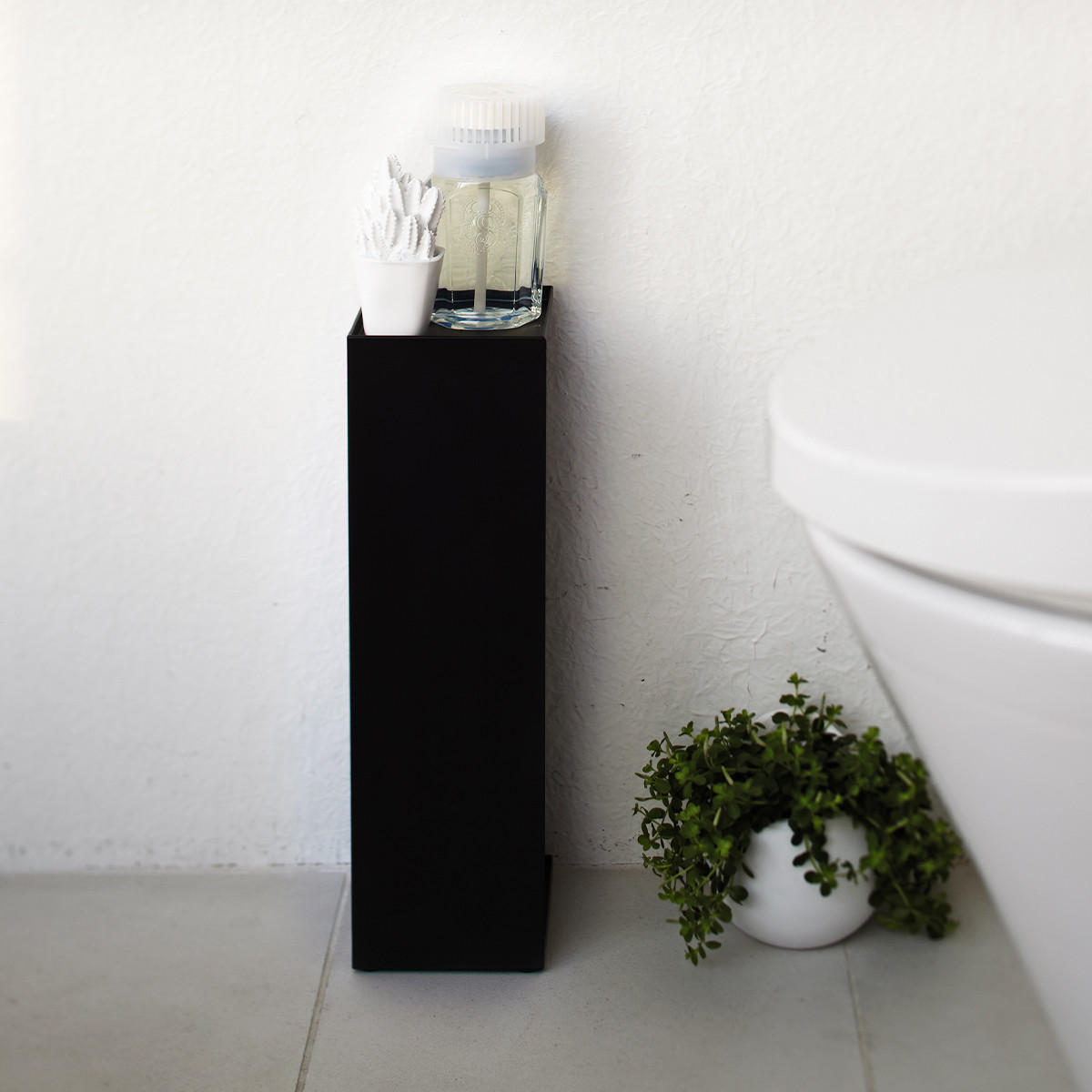 TOILETTENPAPIERHALTER aus Metall - H38,5 cm - Schwarz, Metall (11.5/38.5/11.5cm) - Yamazaki