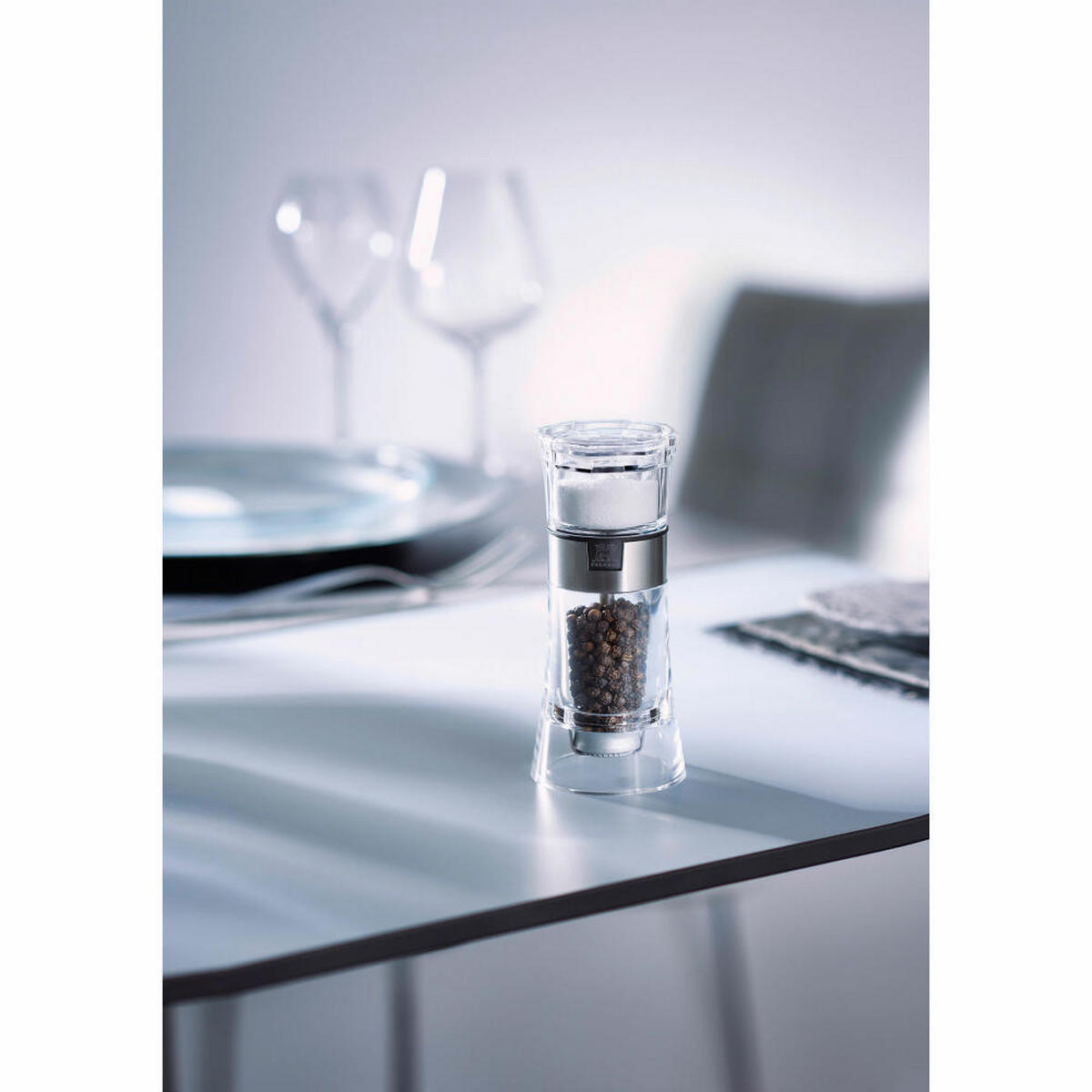PFEFFERMÜHLE Oslo 2in1 mit Salzstreuer 13cm Acryl Stahlmahlwerk - Transparent, Kunststoff (5.8/13/5.8cm) - PEUGEOT