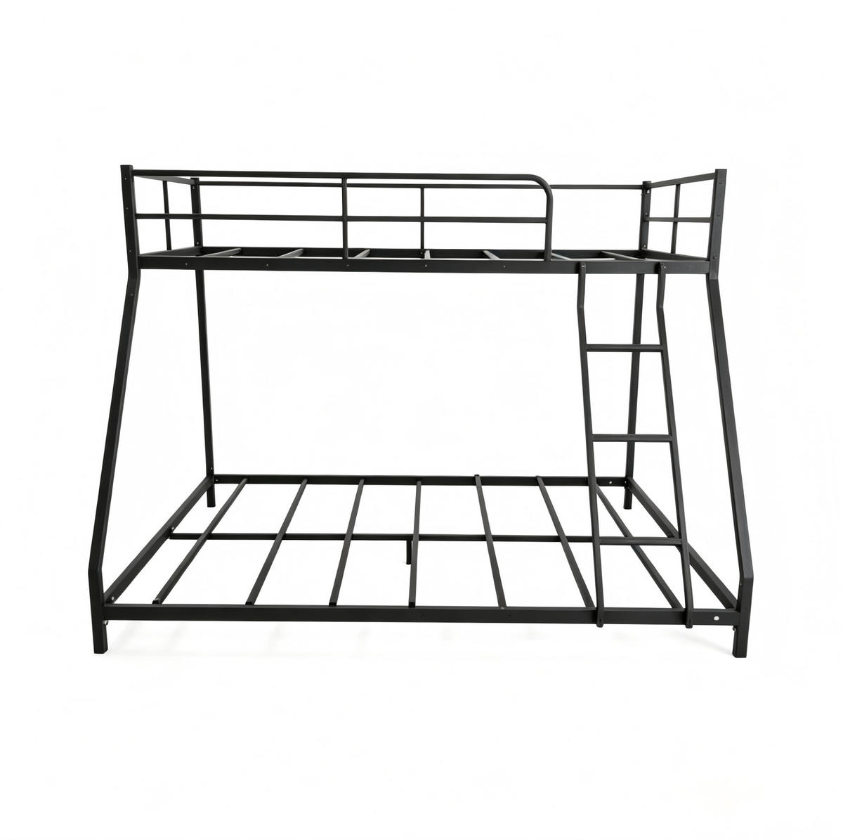 ETAGENBETT 140x200 cm in Schwarz mit Metallrahmen und 2 Schlafplätzen - Schwarz, Metall (140/200cm) - IVMEU