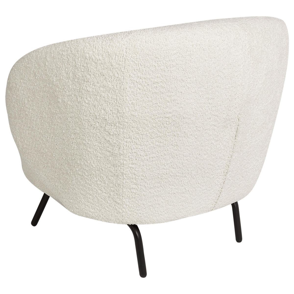 SESSEL Bouclé Cremeweiß Makela - Schwarz/Weiß, Textil (75/72/74cm) - Beliani