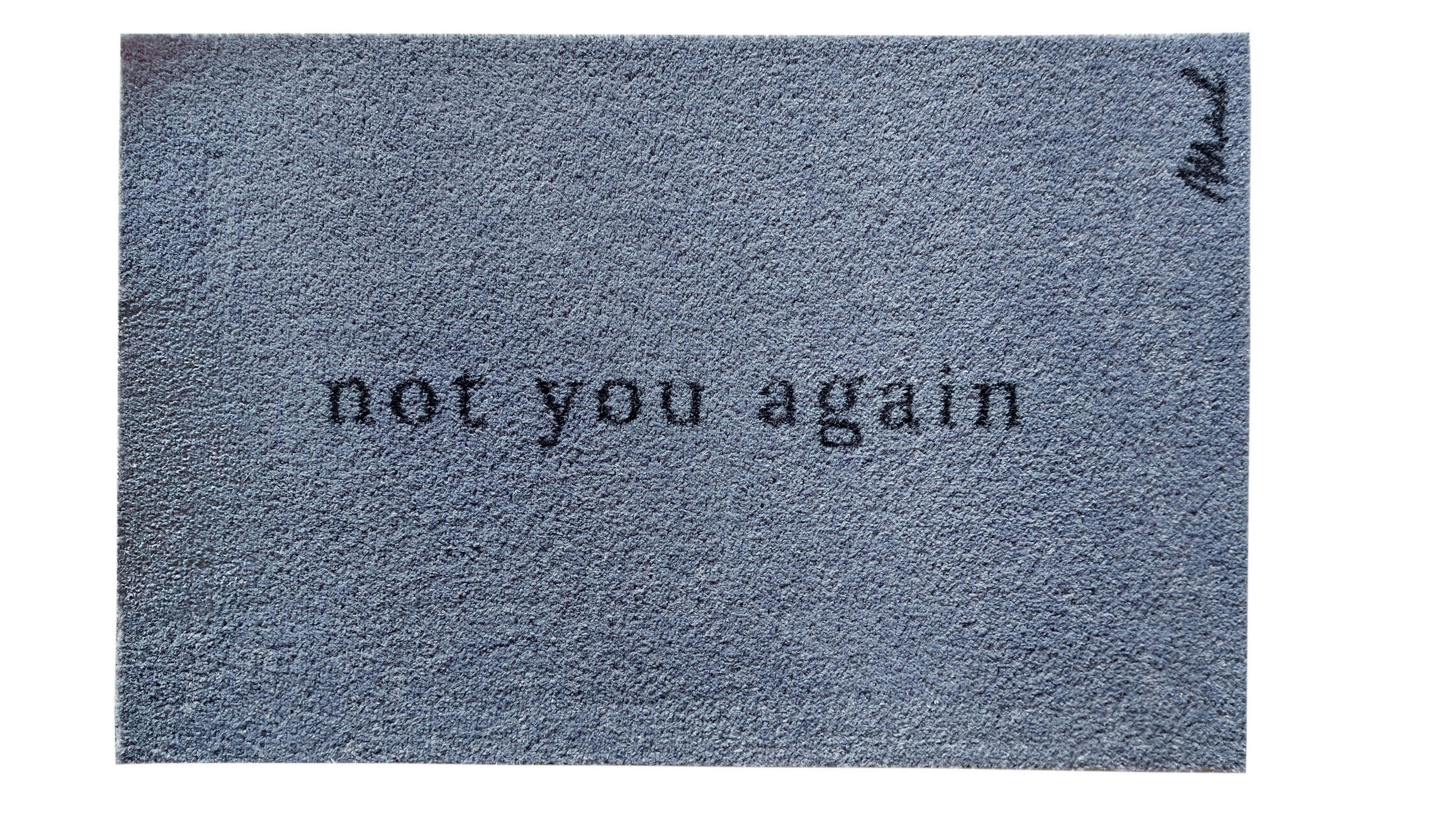 OUTDOOR FUßMATTE "Alex" mit Spruch "not you again" Blau 50 x 75 cm - Blau/Schwarz, Kunststoff/Textil (50/75cm) - MAD ABOUT MATS
