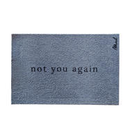 OUTDOOR FUßMATTE "Alex" mit Spruch "not you again" Blau 50 x 75 cm - Blau/Schwarz, Kunststoff/Textil (50/75cm) - MAD ABOUT MATS