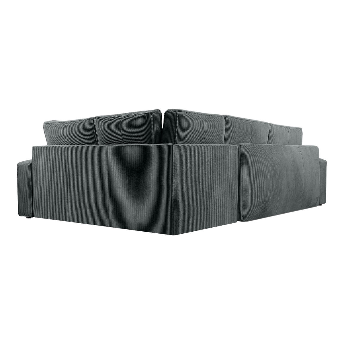 ROHOVÁ SOFAS FJORDI s funkcí spaní, Tmavě šedá - tmavě šedá, textil (296/196cm) - Fedve