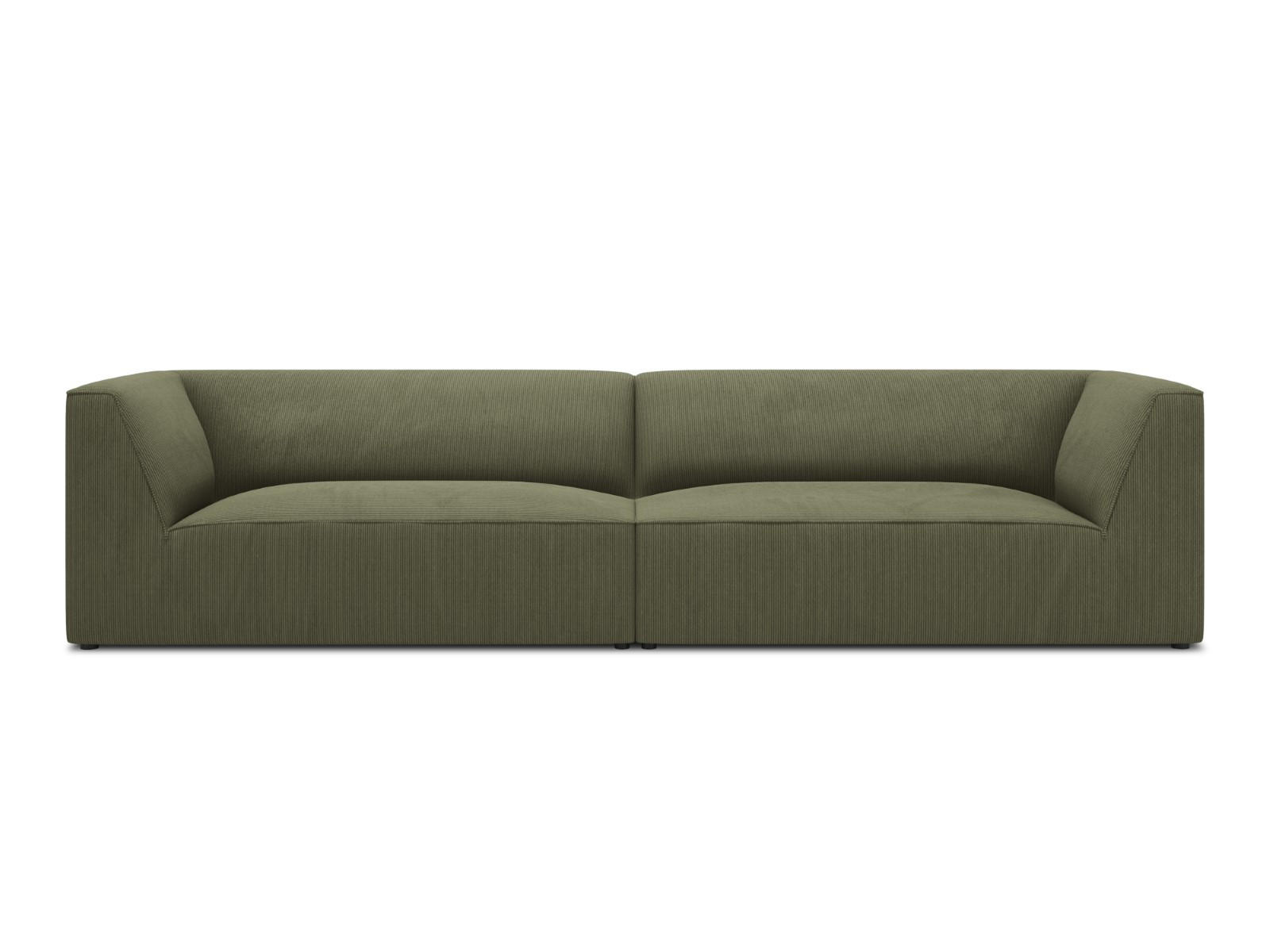SOFA Ruby aus Cord grün 4 Sitzplätze - Grün, Textil (93/69/302cm) - Micadoni
