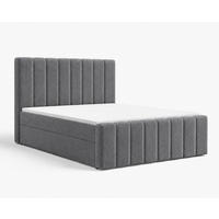 BOXBETT 01 BIS 160 x 200 cm - Vibe - Modernes Polsterbett mit Bettkasten inkl. PU-Schaum-Topper und Federmechanismus - Grau, Holz (160/200cm) - ROYAL24_MARKT
