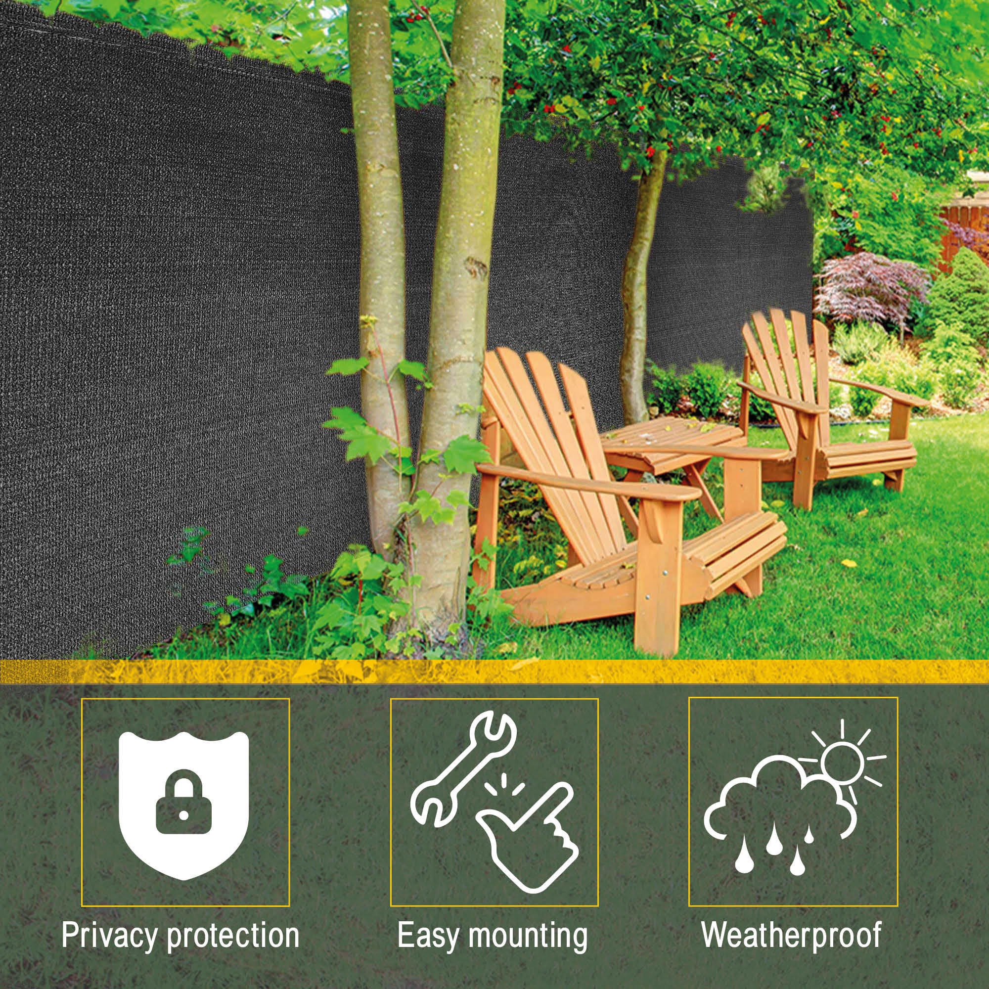 SICHTSCHUTZZAUN SolVision SG80 150/2500 cm Anthrazit - Anthrazit, Kunststoff (2500/150cm) - Sol Royal