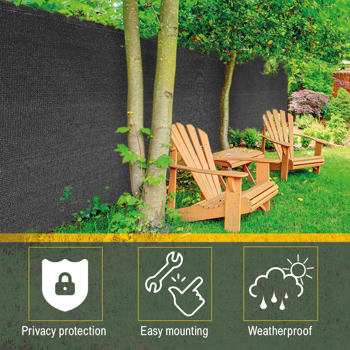 SICHTSCHUTZZAUN SolVision SG80 150/1000 cm Anthrazit - Anthrazit, Kunststoff (1000/150cm) - Sol Royal