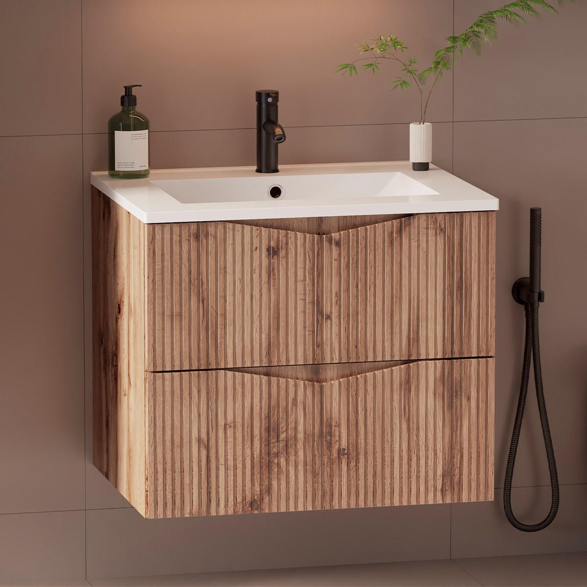 WASCHTISCH 60cm Tao Holz - Braun, Holzwerkstoff (60/50/45.8cm) - Petits-meubles