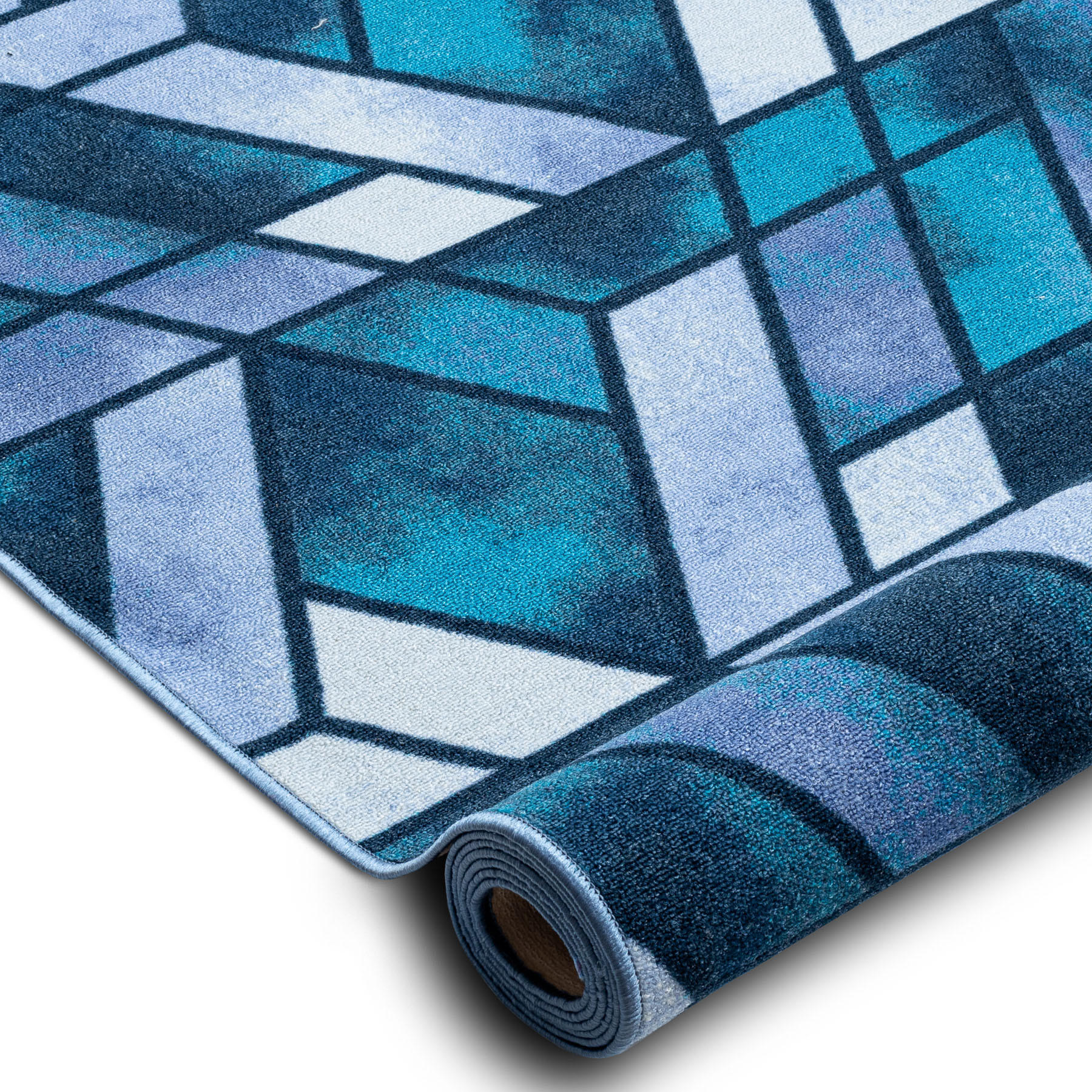 LÄUFER Antirutsch ROMBY 57/100 cm - Blau, Textil (57/100cm) - rugsX