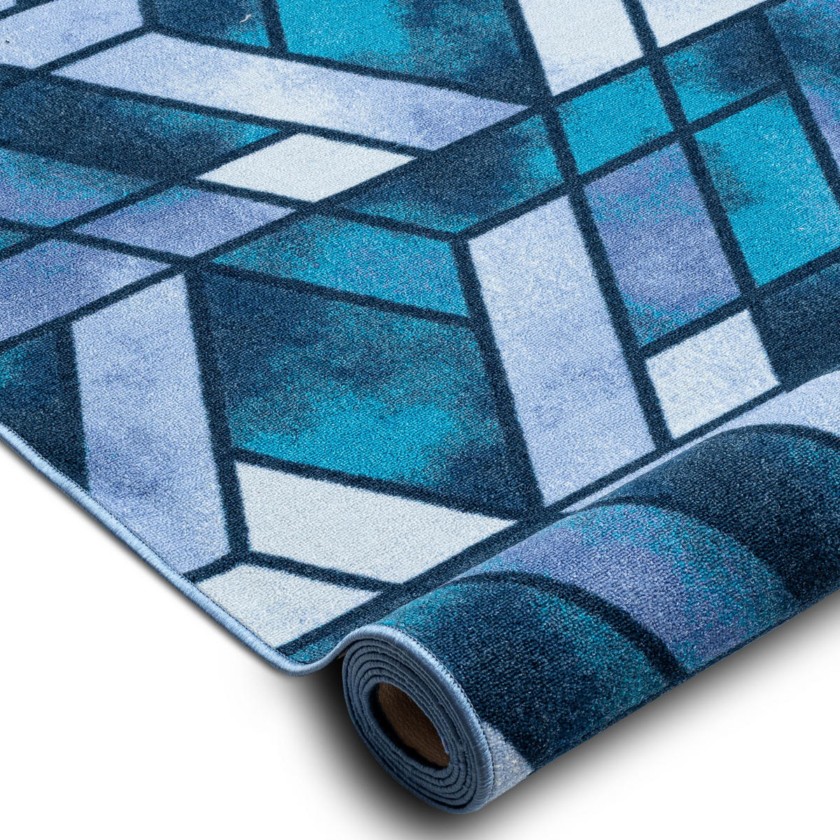 LÄUFER Antirutsch ROMBY 57/100 cm - Blau, Textil (57/100cm) - rugsX
